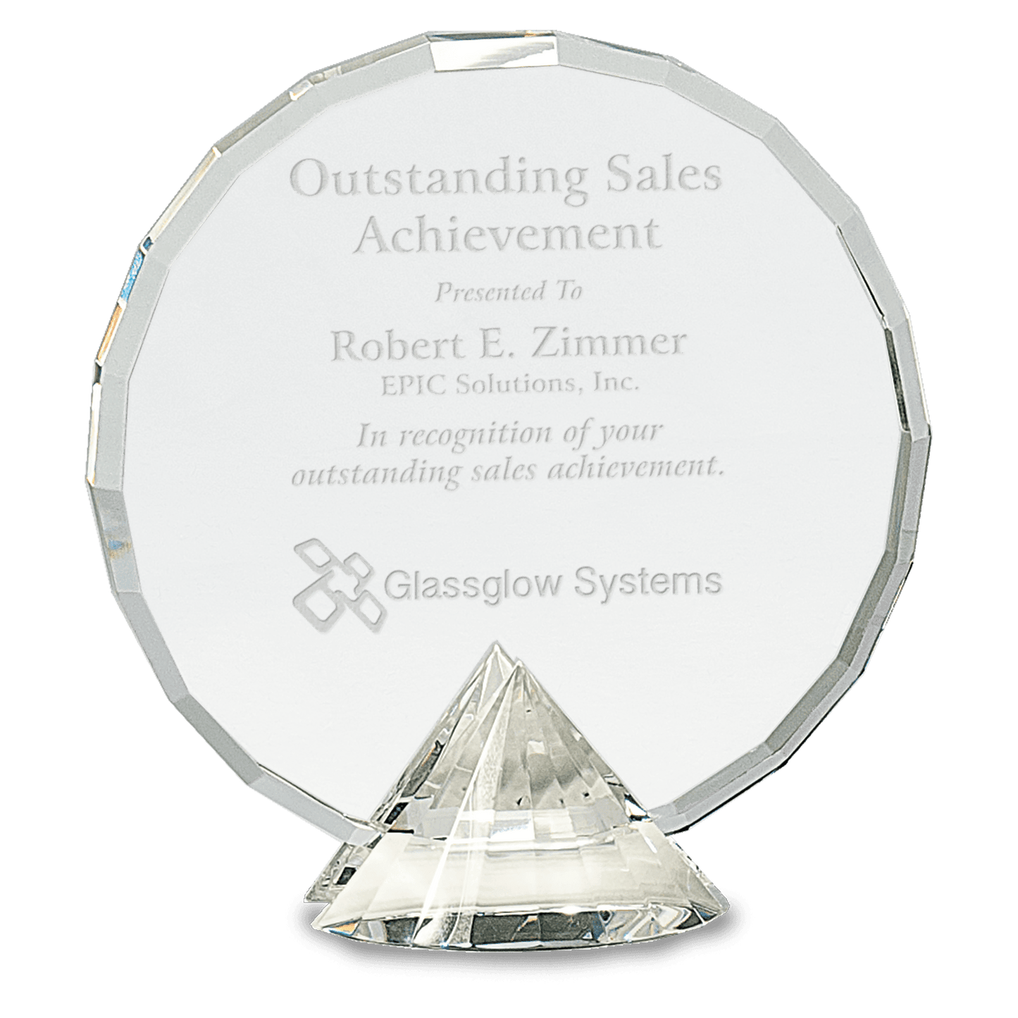 Round Diamond Crystal Award