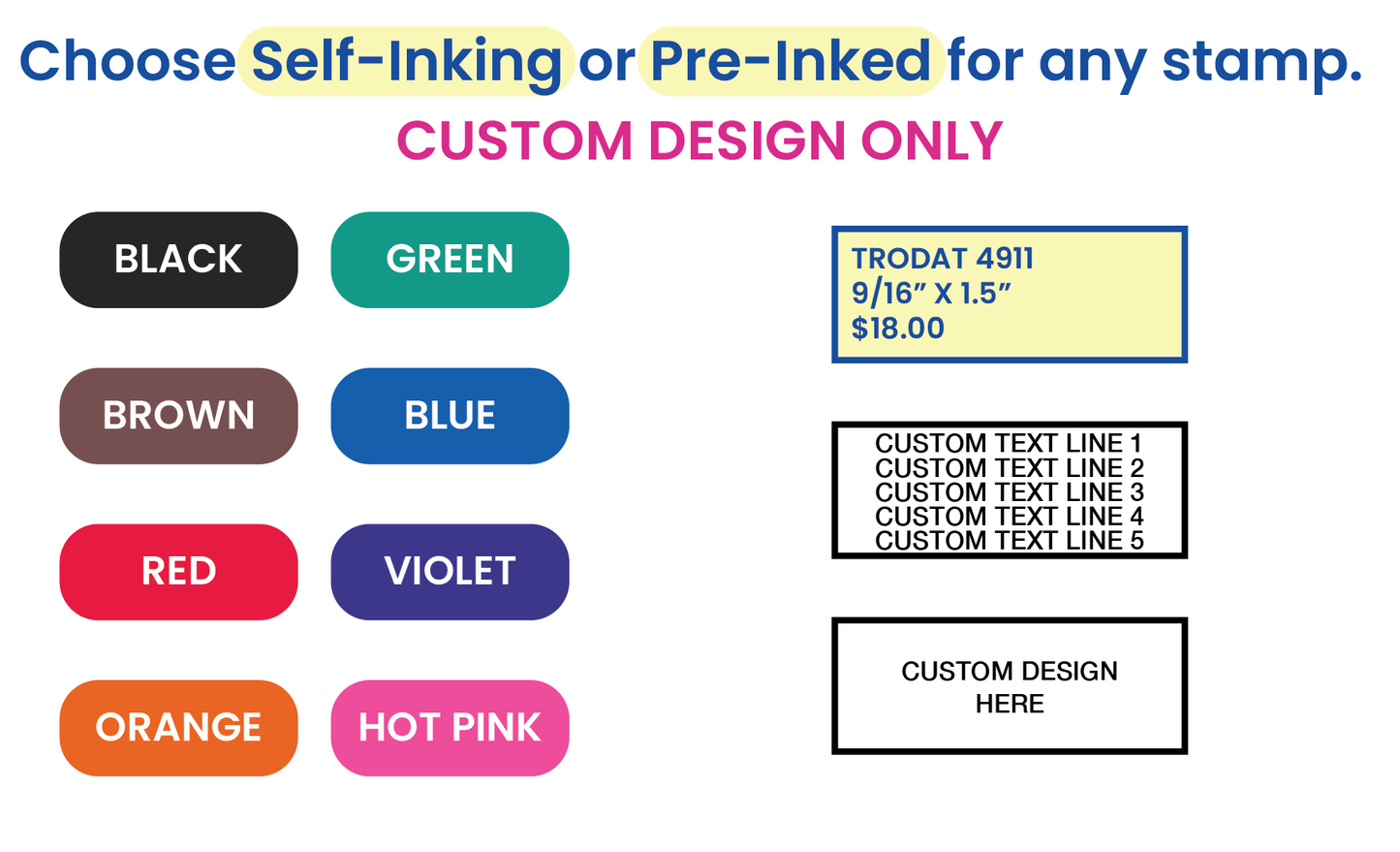 Custom Self-Inking Stamp 4911 9/16" x 1 1/2"