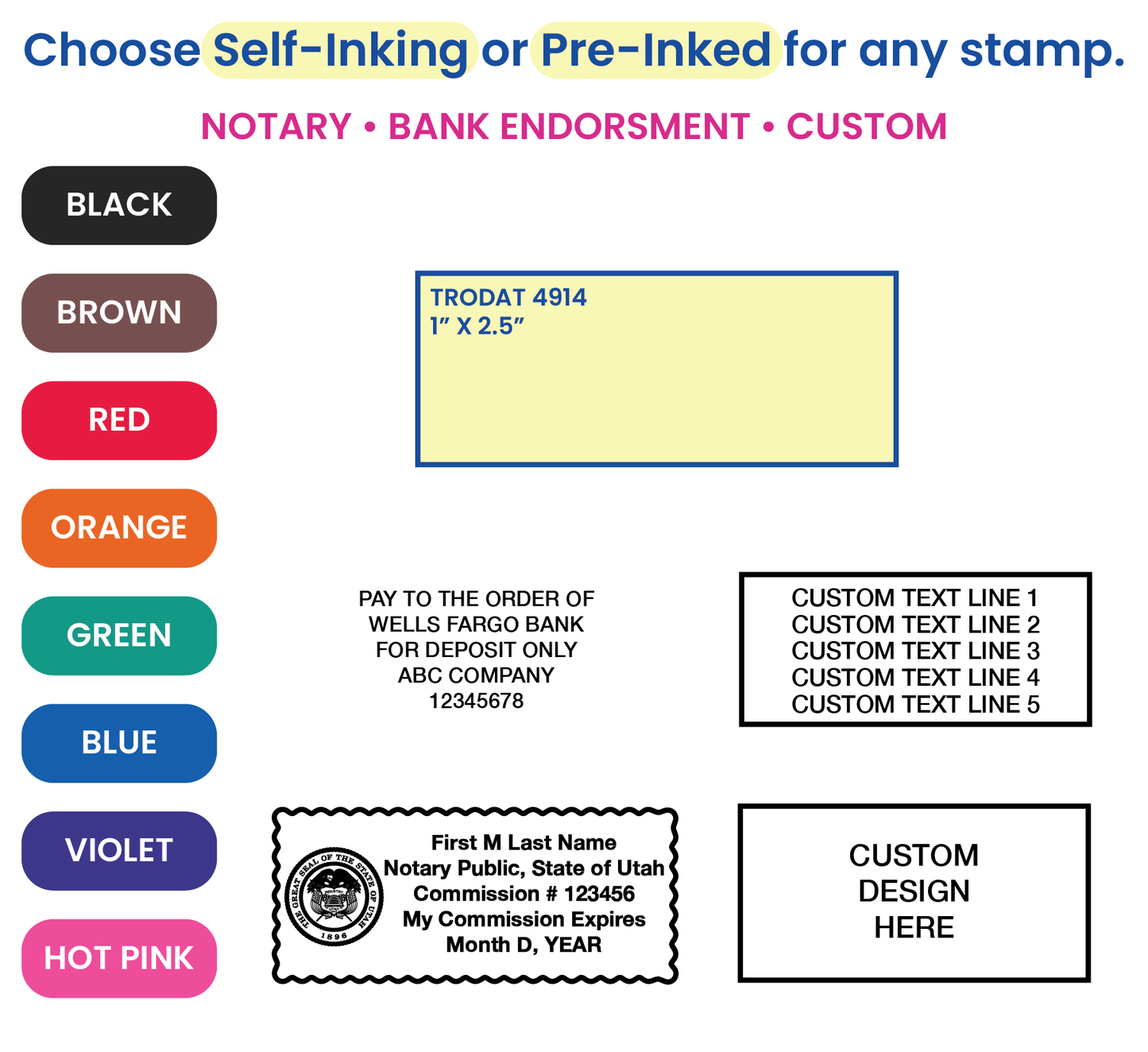 STANDARD NOTARY Custom Self-Inking Stamp 4914