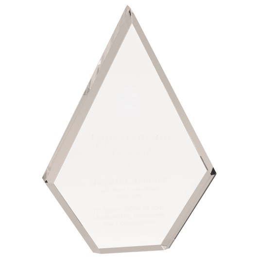 Clear Diamond Shaped Acrylic Award