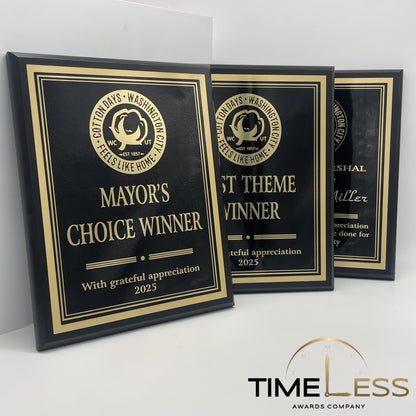 Black Finish Plaque