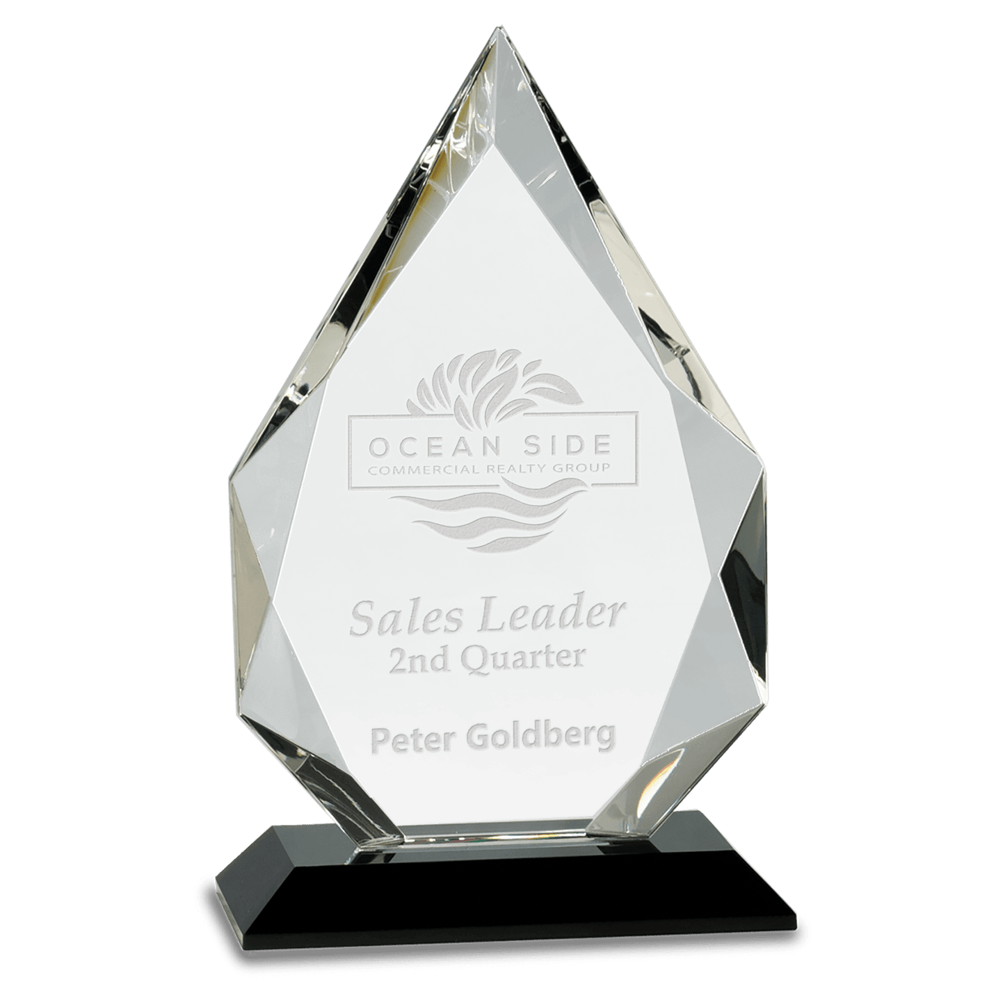 Diamond On Pedestal Crystal Award