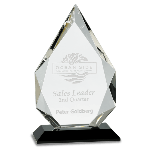 Diamond On Pedestal Crystal Award