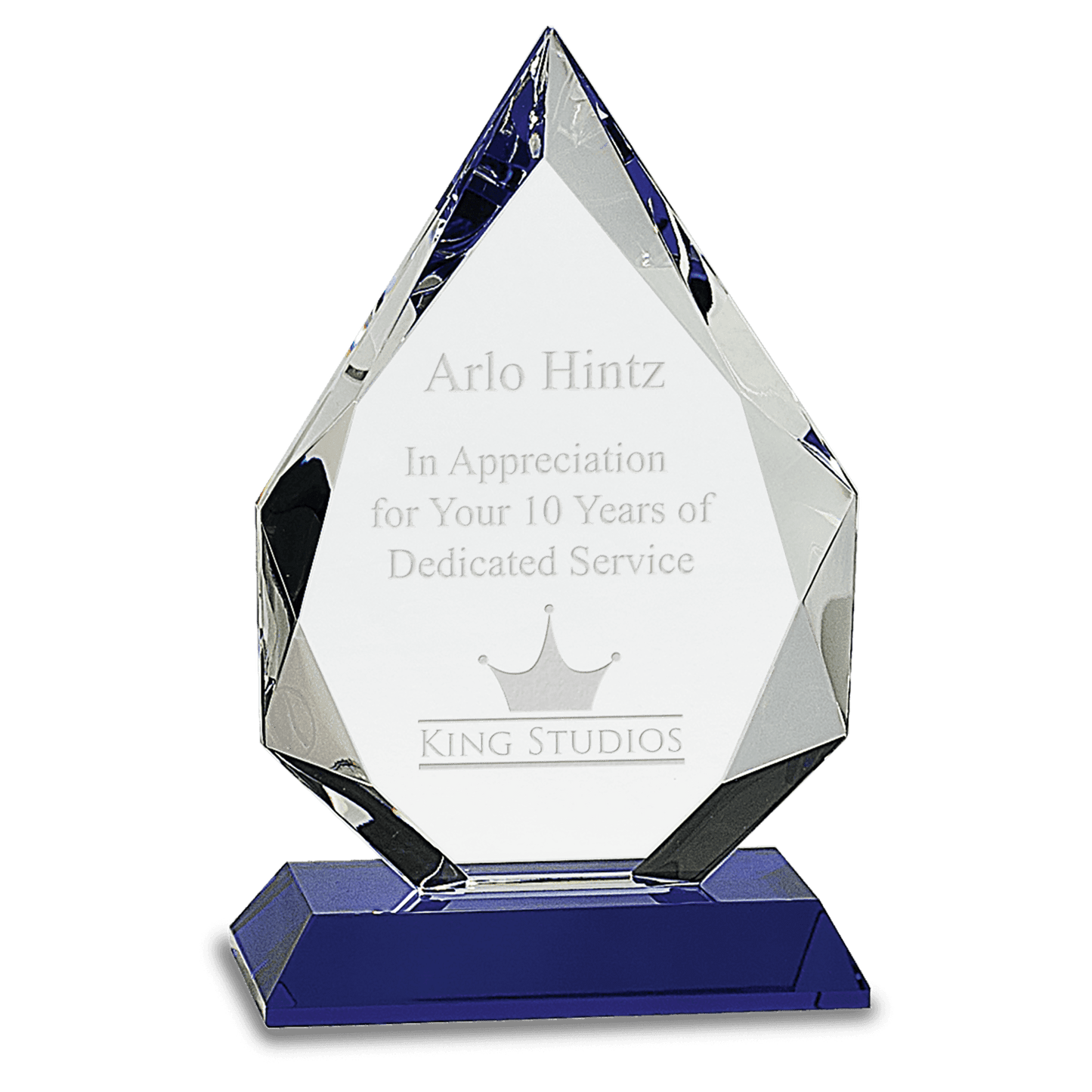 Diamond On Pedestal Crystal Award