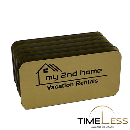 Brushed Gold (Black Engraving) Plastic Name Badge