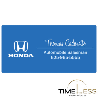 Blue (White Engraving) Plastic Name Badge