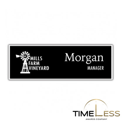 Black (White Engraving) Plastic Name Badge