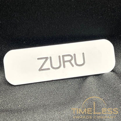 White (Black Engraving) Plastic Name Badge