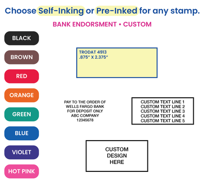 Custom Self-Inking Stamp 4913 7/8" x 2 3/8"