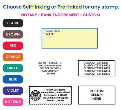 Custom Self-Inking Stamp 4915 1" x 2 3/4"