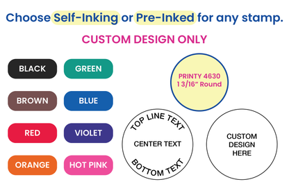 Round Custom Self-Inking Stamp 1-3/16" Diameter