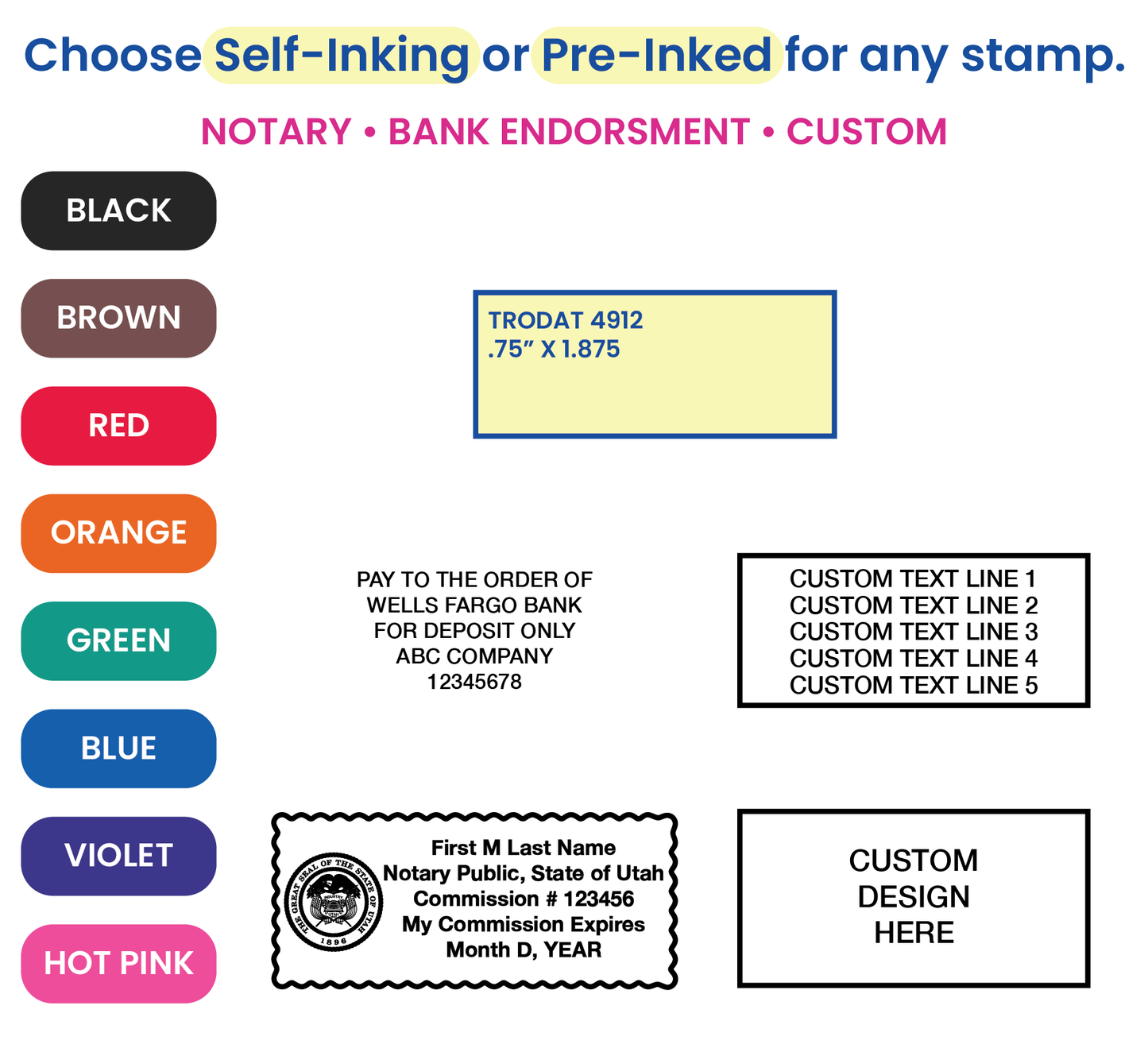 Custom Self-Inking Stamp 4912 3/4" x 1 7/8"